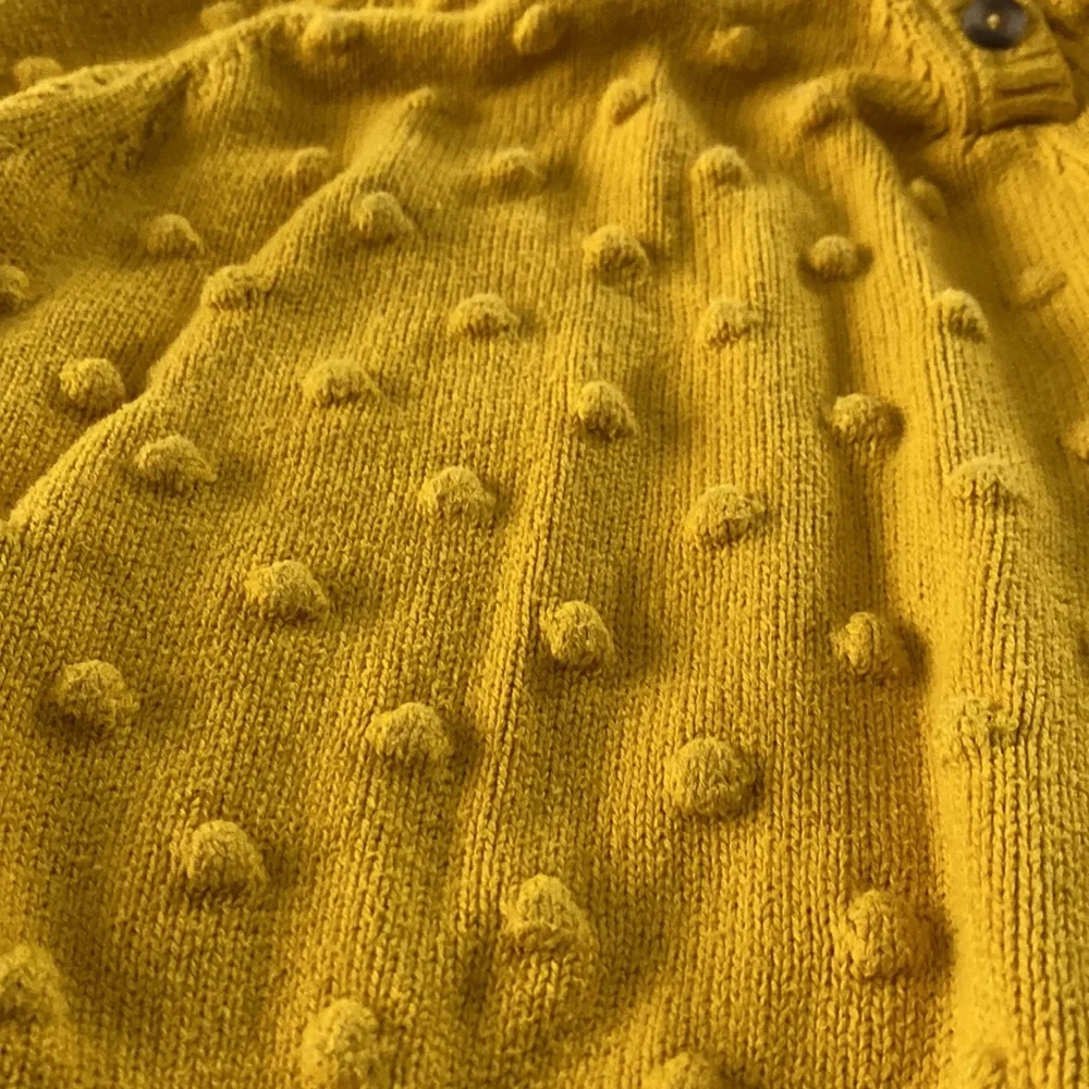 Cat & Jack Bubble Polk Dot Yellow Mustard Sweater - Picture 4 of 6